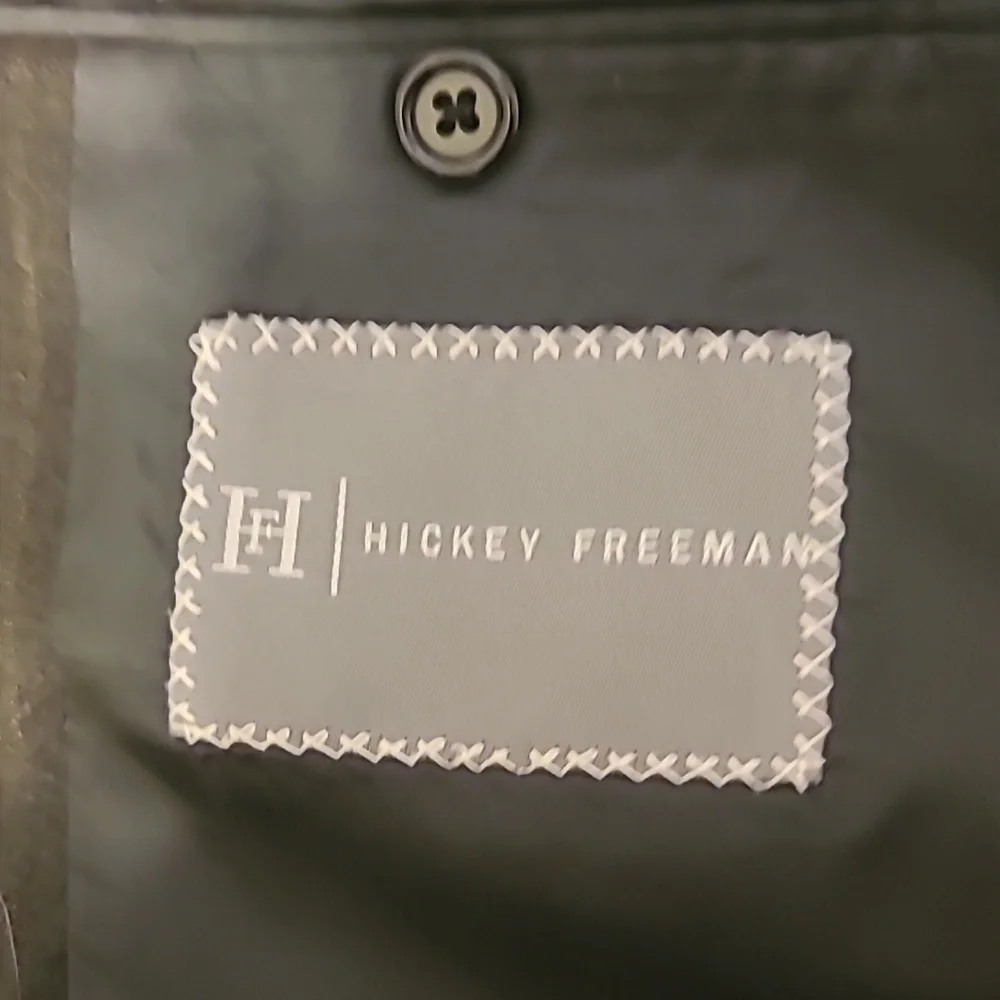 Hickey Freeman 43L 36x32 Charcoal Striped 3-Button Suit - Picture 3 of 10